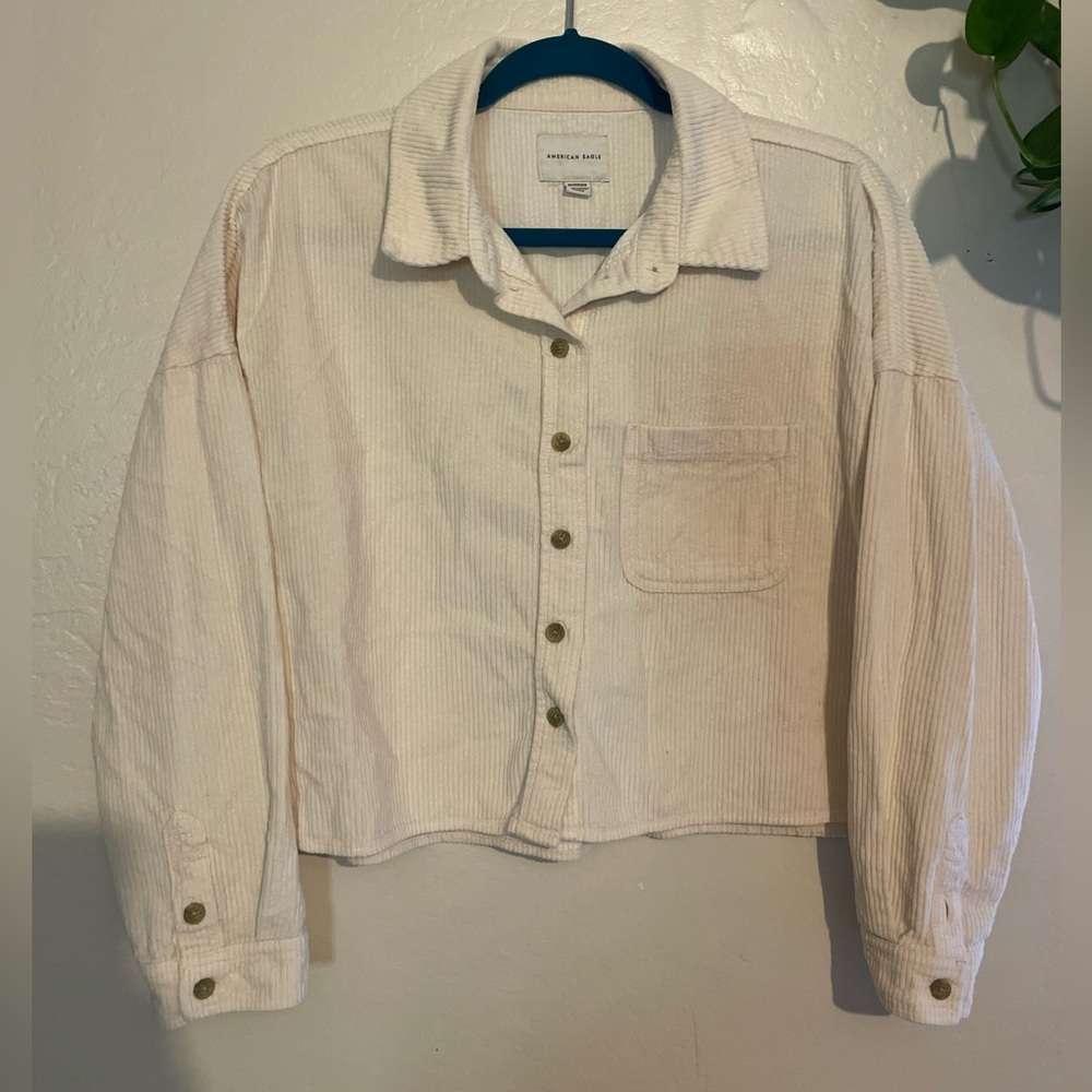 Corduroy cropped button shirt American Eagle Outfitters size xs